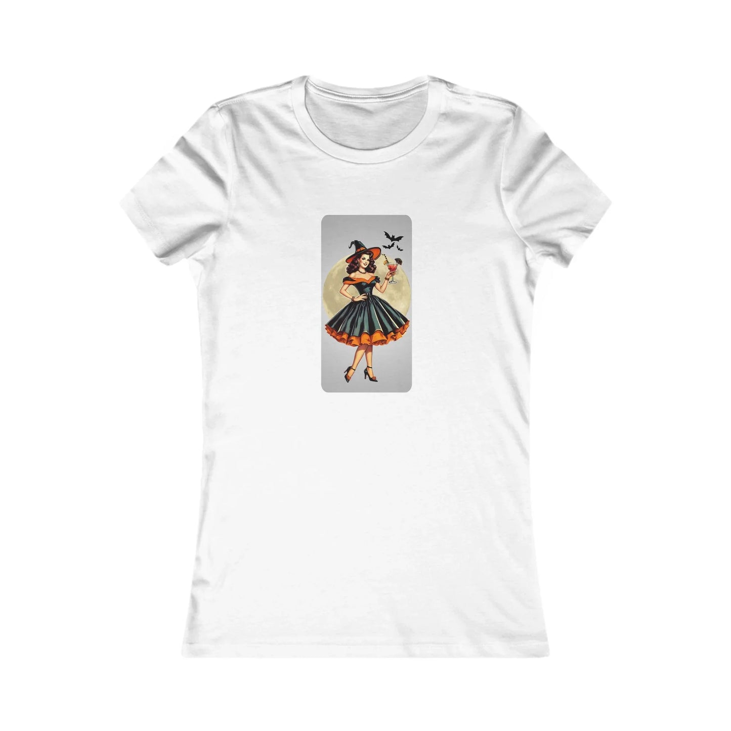 Bewitching Glamour Women's Favorite Tee - A Retro Halloween Dream 🍸✨