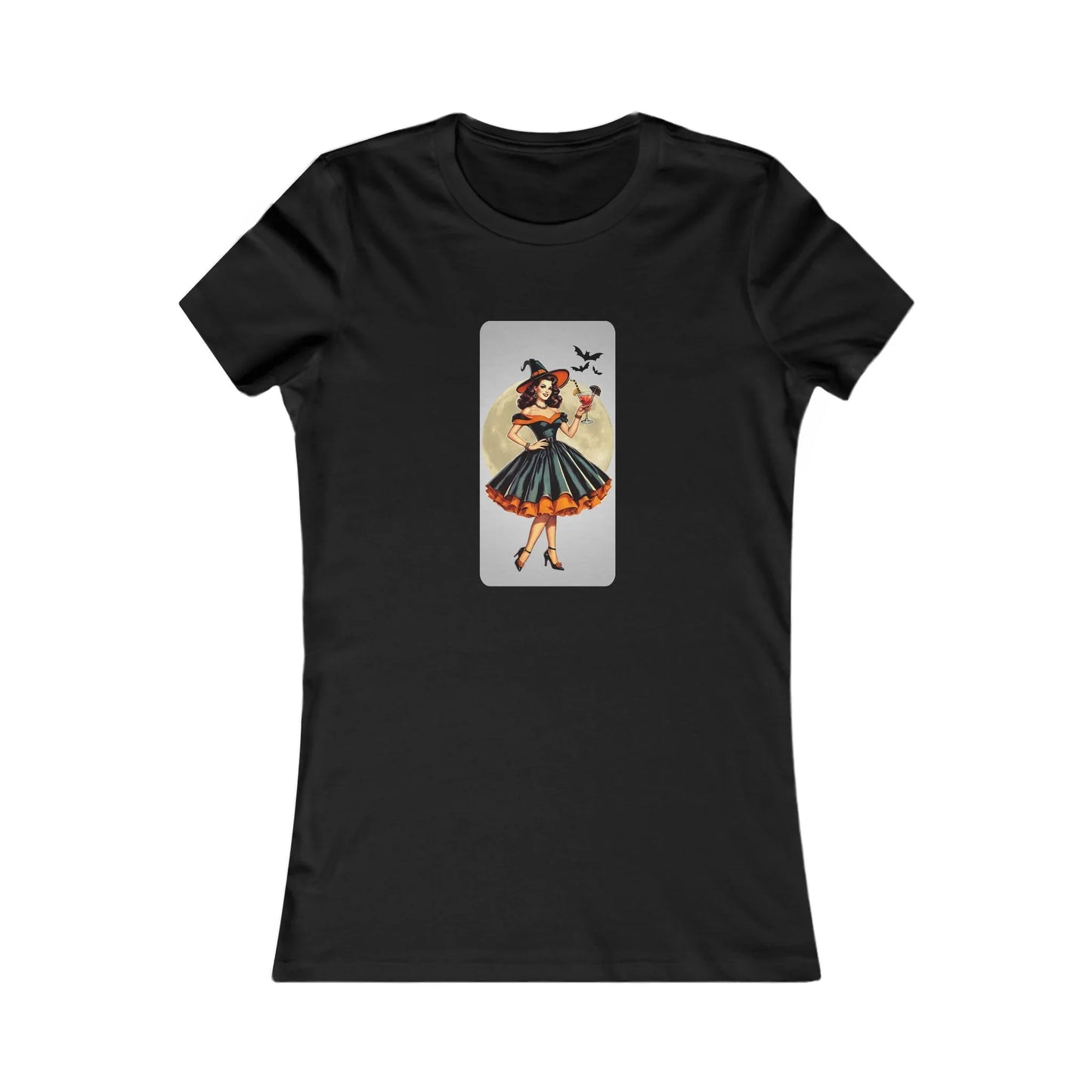 Bewitching Glamour Women's Favorite Tee - A Retro Halloween Dream 🍸✨