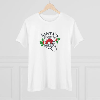 Santa's Favorite Nurse 🎅⚕️ - Stetoscope and Santa Hat 🎁🎄 - Women's Softstyle Tee - Whippie's