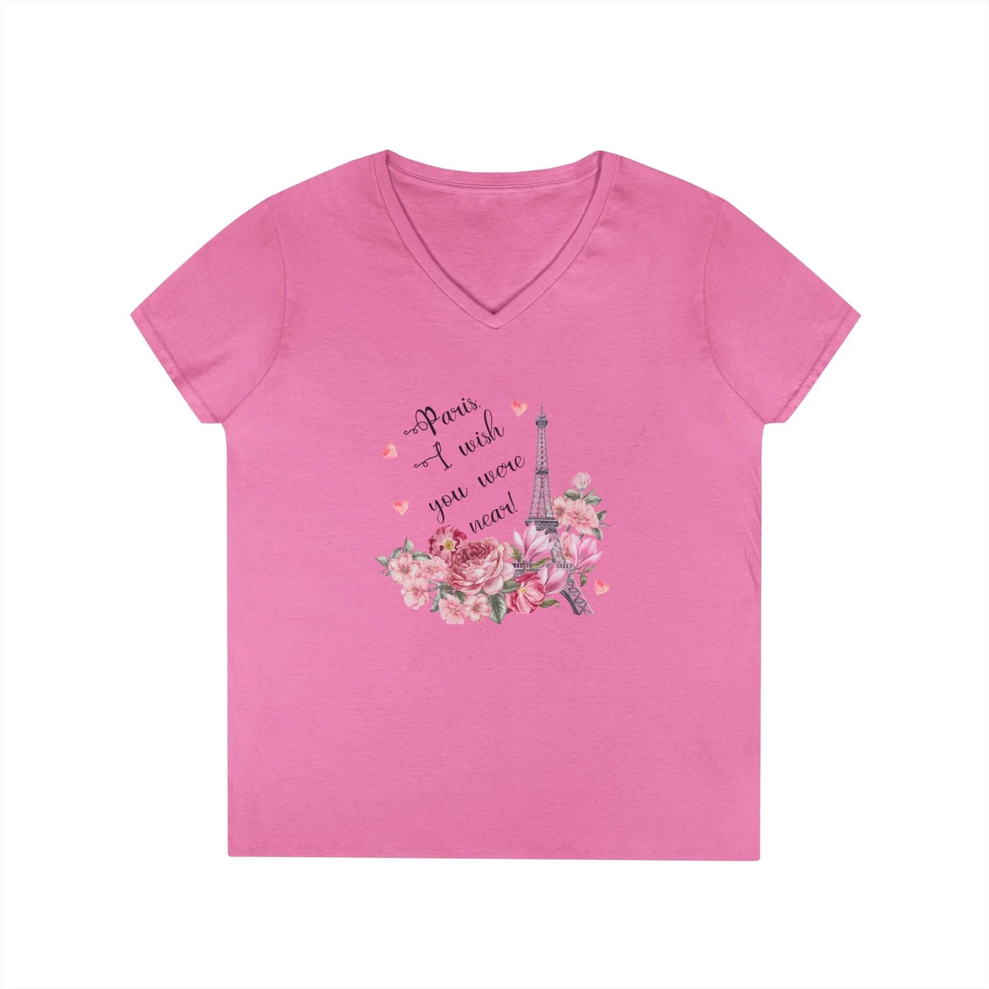 Paris, I Wish You Were Near! Women's V-neck Tee - Whippie's
