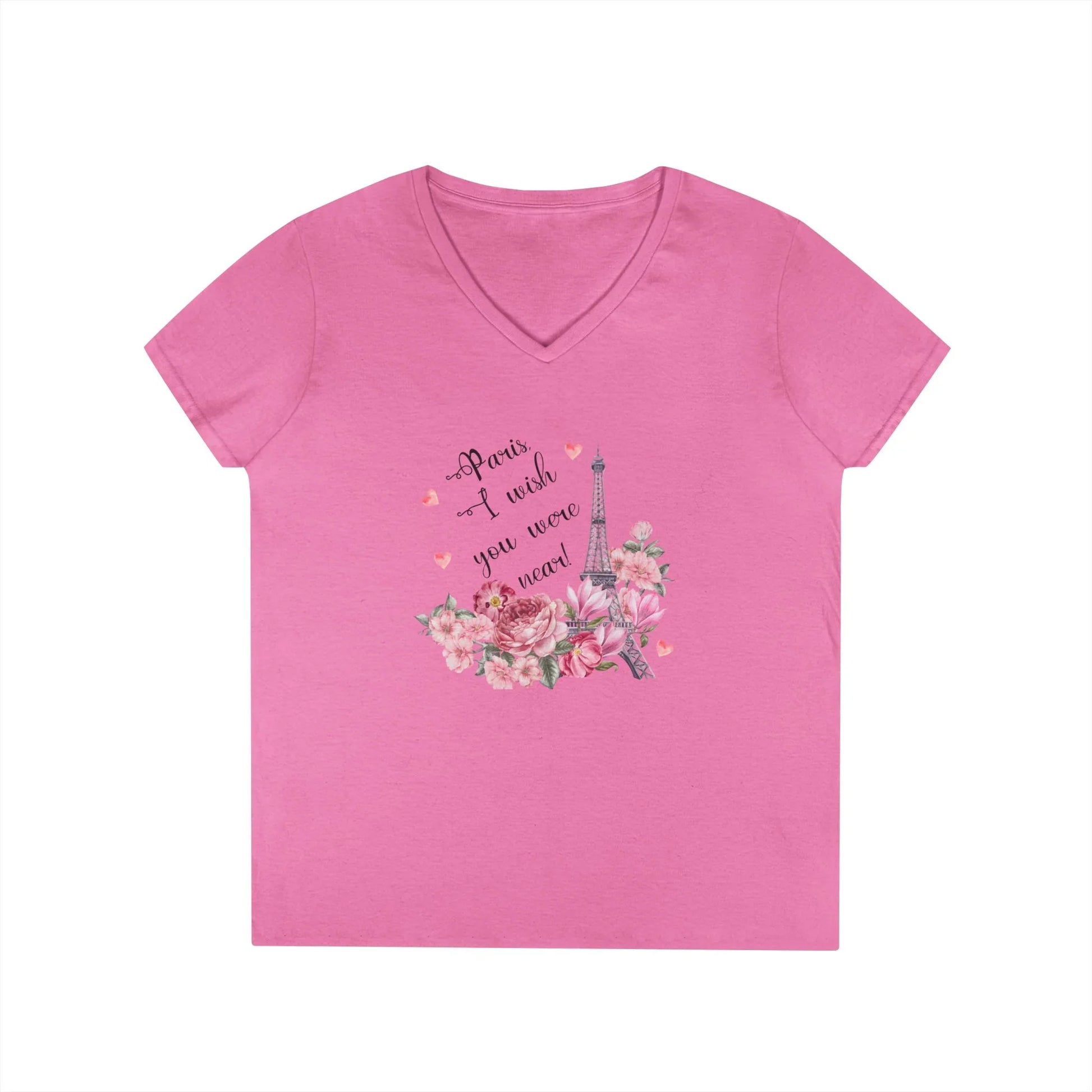 Paris, I Wish You Were Near! Women's V-neck Tee - Whippie's
