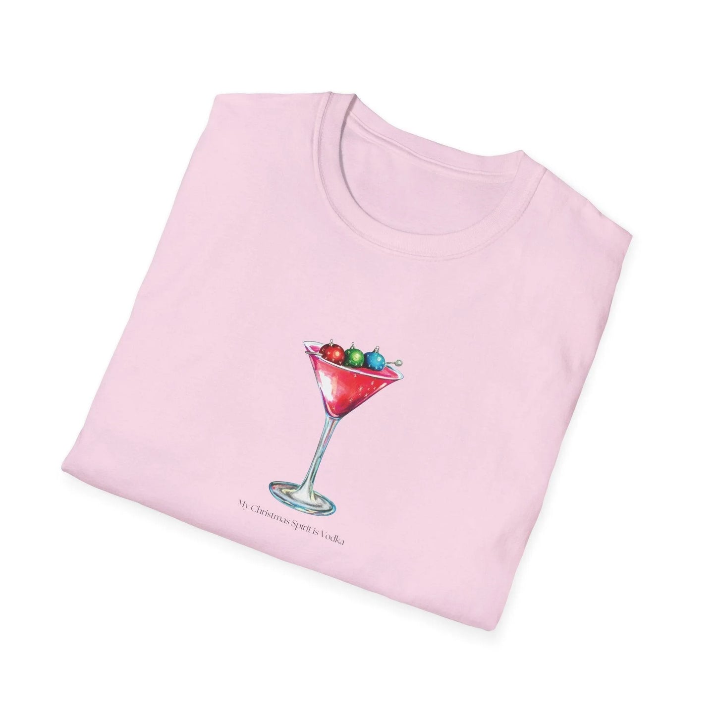 My Christmas Spirit is Vodka 🍸🎄 - Unisex Softstyle T-shirt - Whippie's
