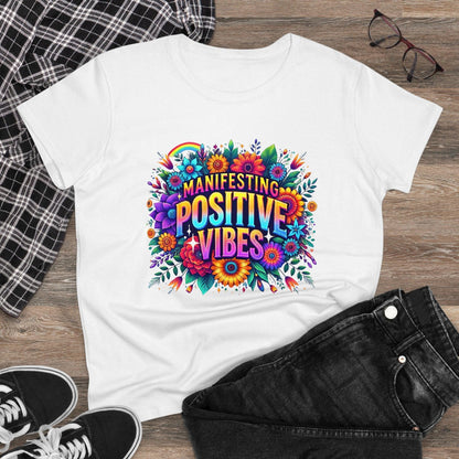 ✨ Manifesting Positive Vibes 🌈 Women's Tee 🌼 - Whippie's