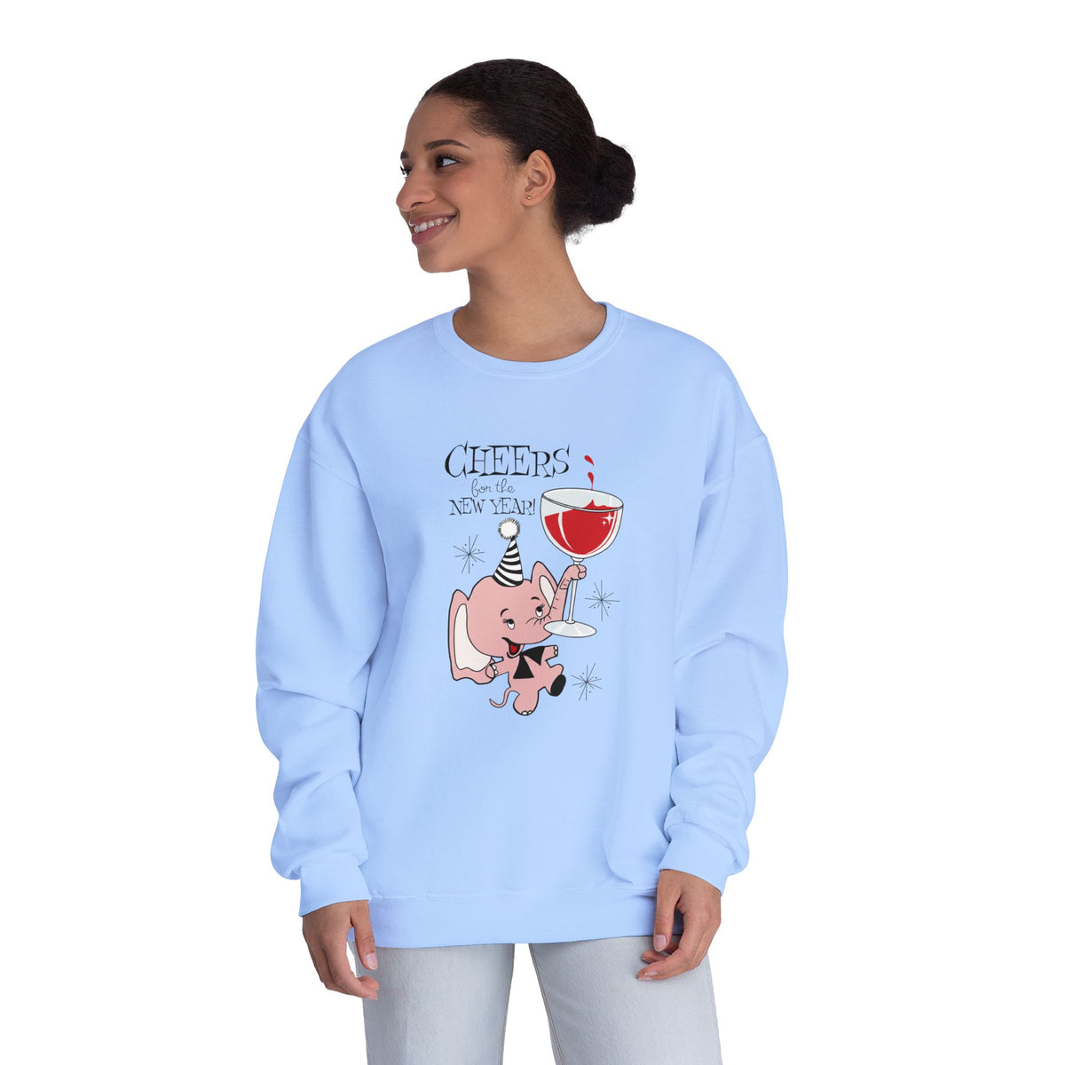 New Year Sweatshirt | Retro Cheers Mid-Century Crewneck
