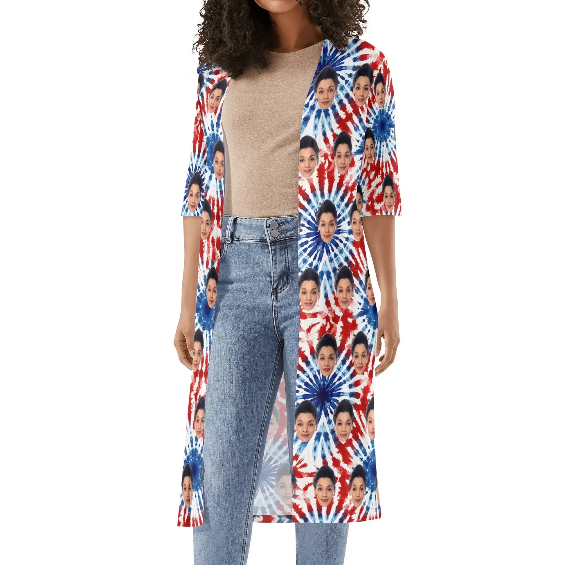 Womens Half Sleeve Kimono Cardigan - Whippie's