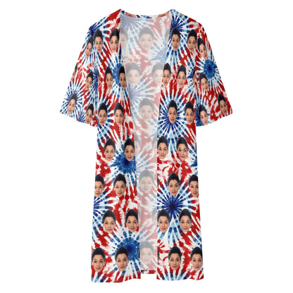 Women's Half Sleeve Kimono Cardigan - Personalizable with Your Photo - Whippie's