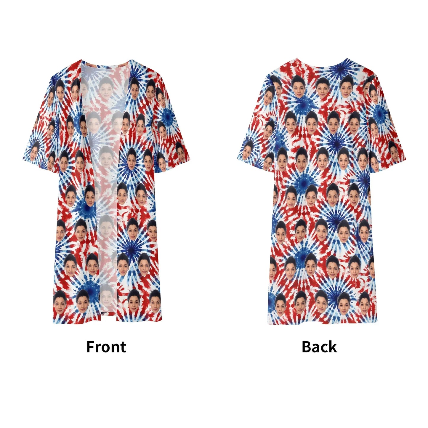 Women's Half Sleeve Kimono Cardigan - Personalizable with Your Photo - Whippie's