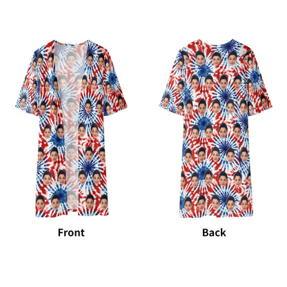 Women's Half Sleeve Kimono Cardigan - Personalizable with Your Photo - Whippie's