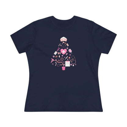 💖 Nurse's Pink Christmas Tree 💖 - Women's Softstyle T-shirt - Whippie's