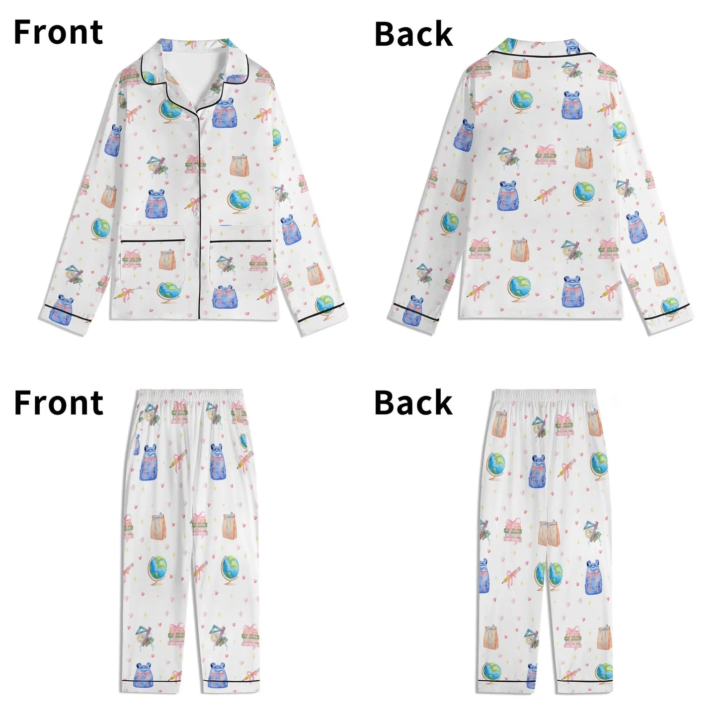 Back to School Adventures Kids Pajama Set with Pockets - Whippie's