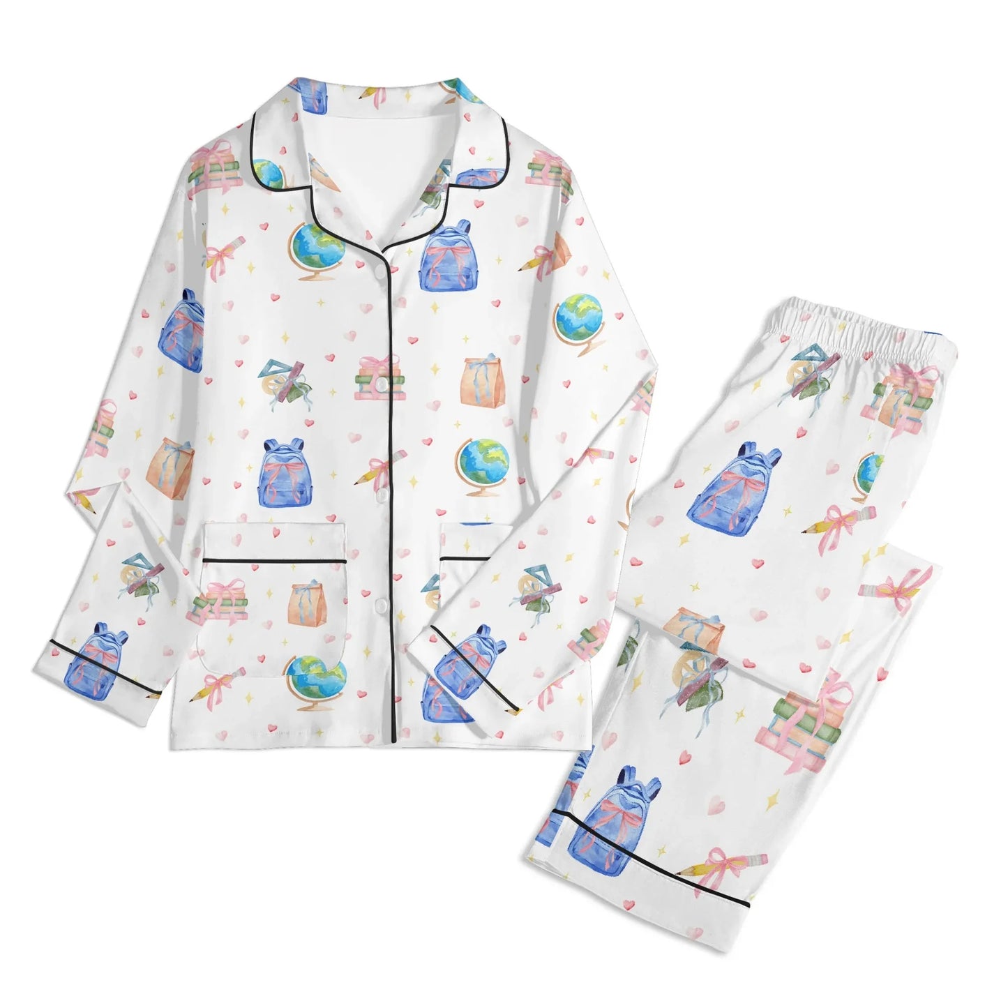 Back to School Adventures Kids Pajama Set with Pockets - Whippie's