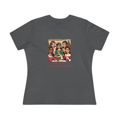 Holiday Friends Sipping Cocktails - Women's Softstyle Tee - Whippie's