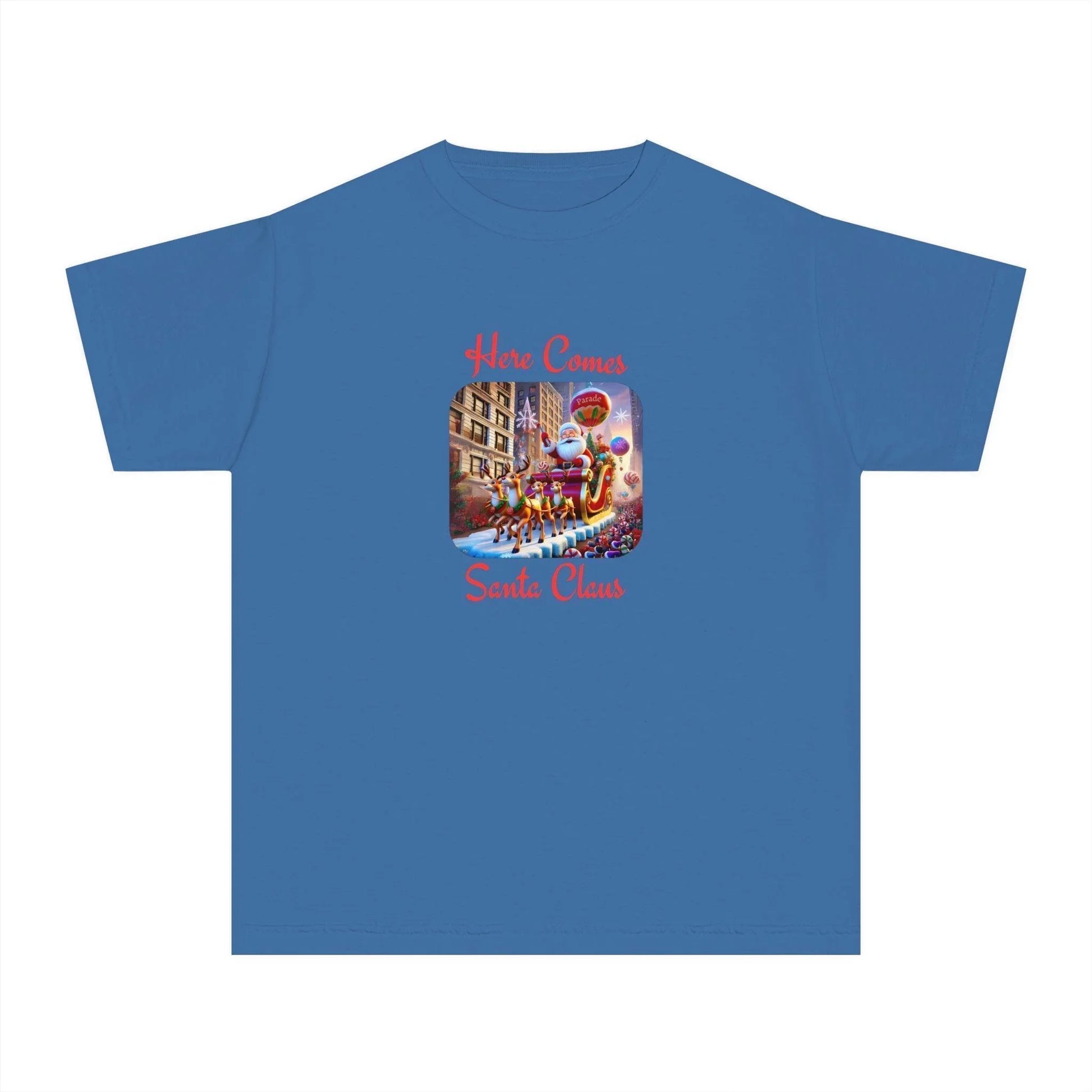 🎅 Here Comes Santa Claus 🎄 Youth Midweight Tee ✨ - Whippie's