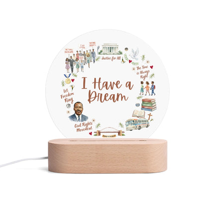 I Have a Dream light decor with Civil Rights Movement art, MLK portrait, and inspirational motifs