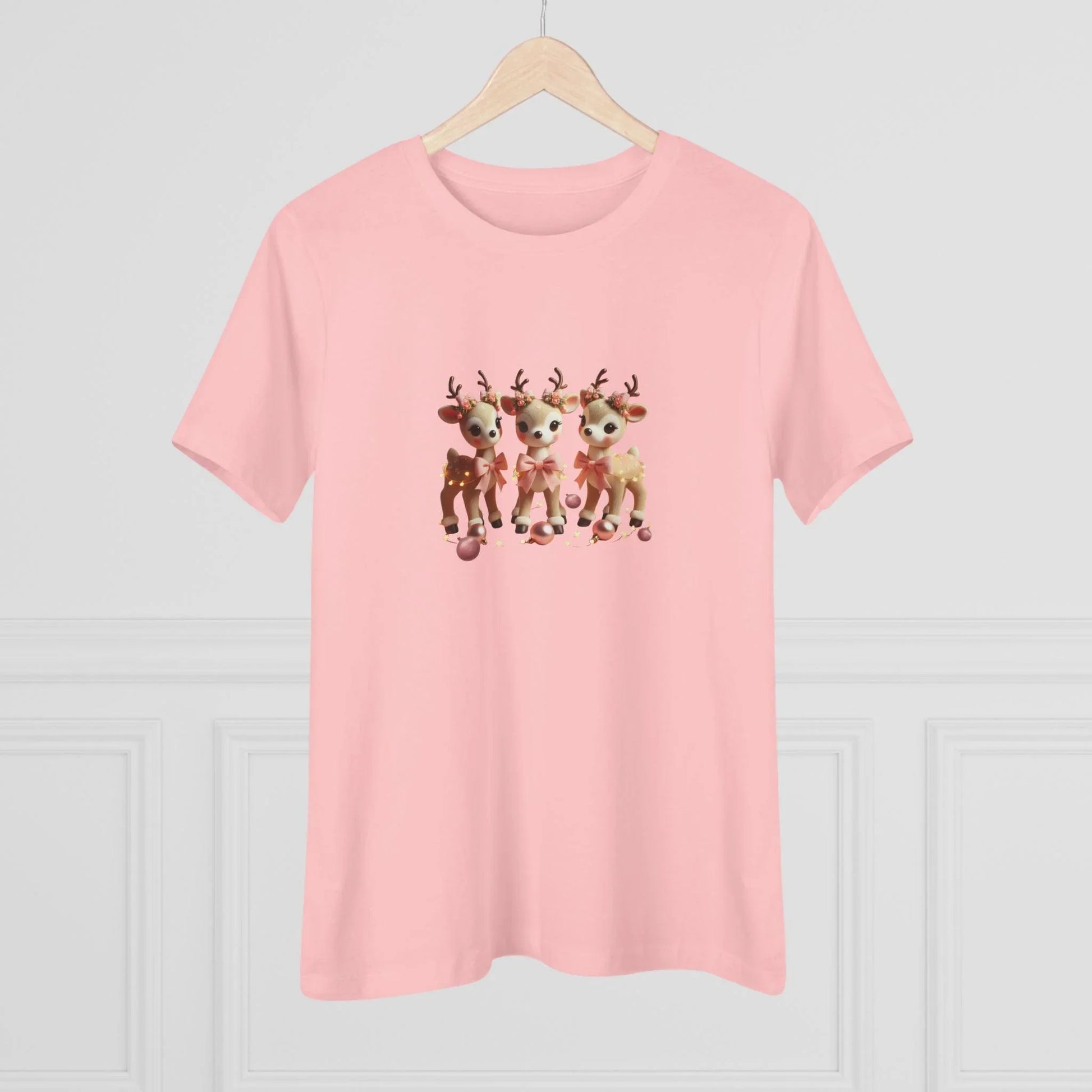 Rose Gold Reindeer Trio Christmas Decor - Women's Softstyle Tee - Whippie's