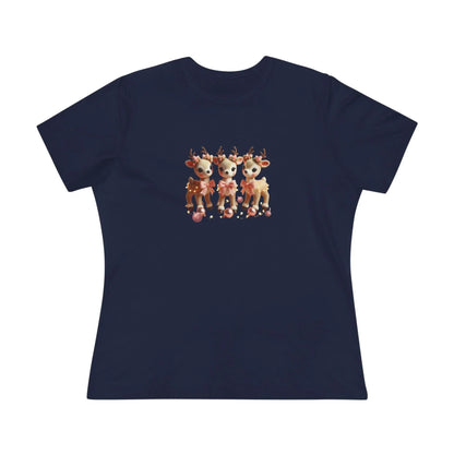 Rose Gold Reindeer Trio Christmas Decor - Women's Softstyle Tee - Whippie's