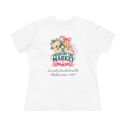 Personalized Fresh Off the Market Shirt | Bride to Be Bachelorette Tee