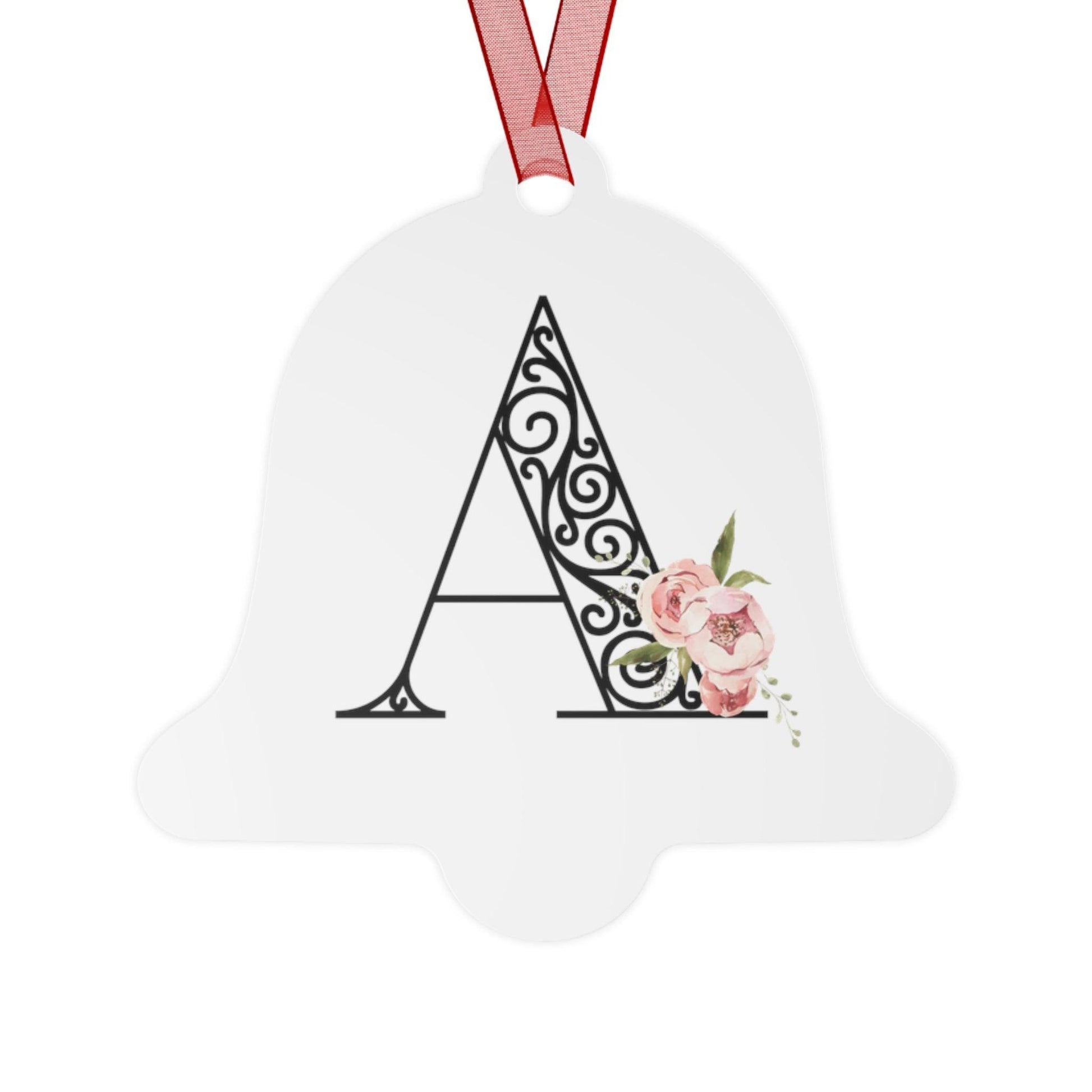 Floral Letters: Letter A - Metal Christmas Ornament - Whippie's