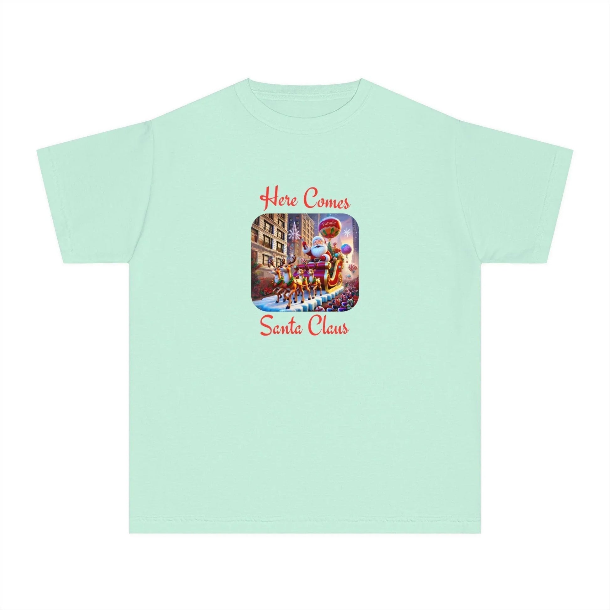 🎅 Here Comes Santa Claus 🎄 Youth Midweight Tee ✨ - Whippie's