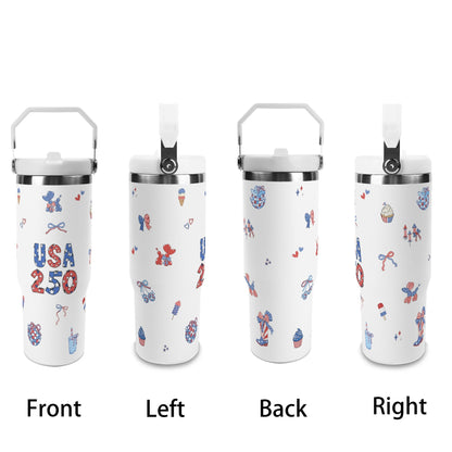 USA 250 Tumbler Front, Left, Back and Right Views