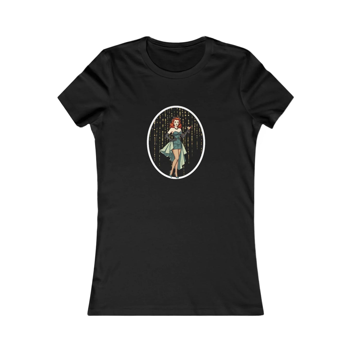 Crimson Enchantress: Bewitching Pinup Halloween Tee