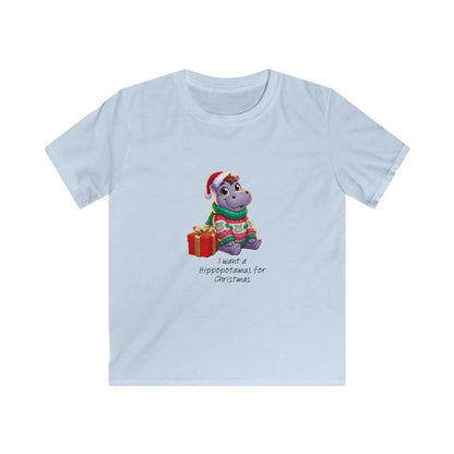 I Want a Hippopotamus for Christmas 🦛🎄 Boy Hippo - Kids' Tee! 🎁✨ - Whippie's