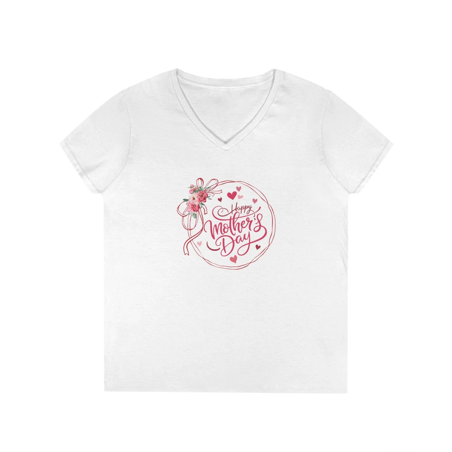Happy Mother's Day Peonies V-Neck T-Shirt - Whippie's
