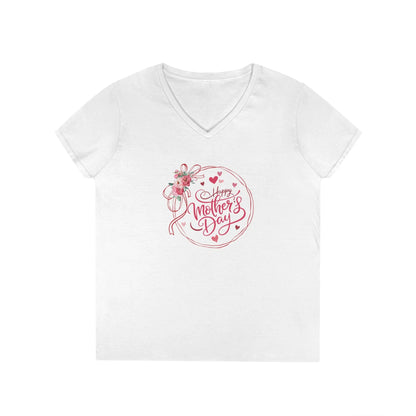 Happy Mother's Day Peonies V-Neck T-Shirt - Whippie's