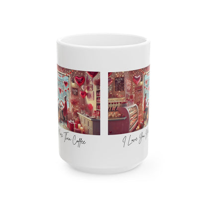 I ❤️ You More Than Coffee ☕💖 Ceramic Mug (11oz, 15oz) ✨ The perfect gift for your coffee-loving Valentine!