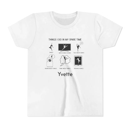 My Spare Time = Dance Time - Female Dancer - Youth Tee - Personalizable - Whippie's