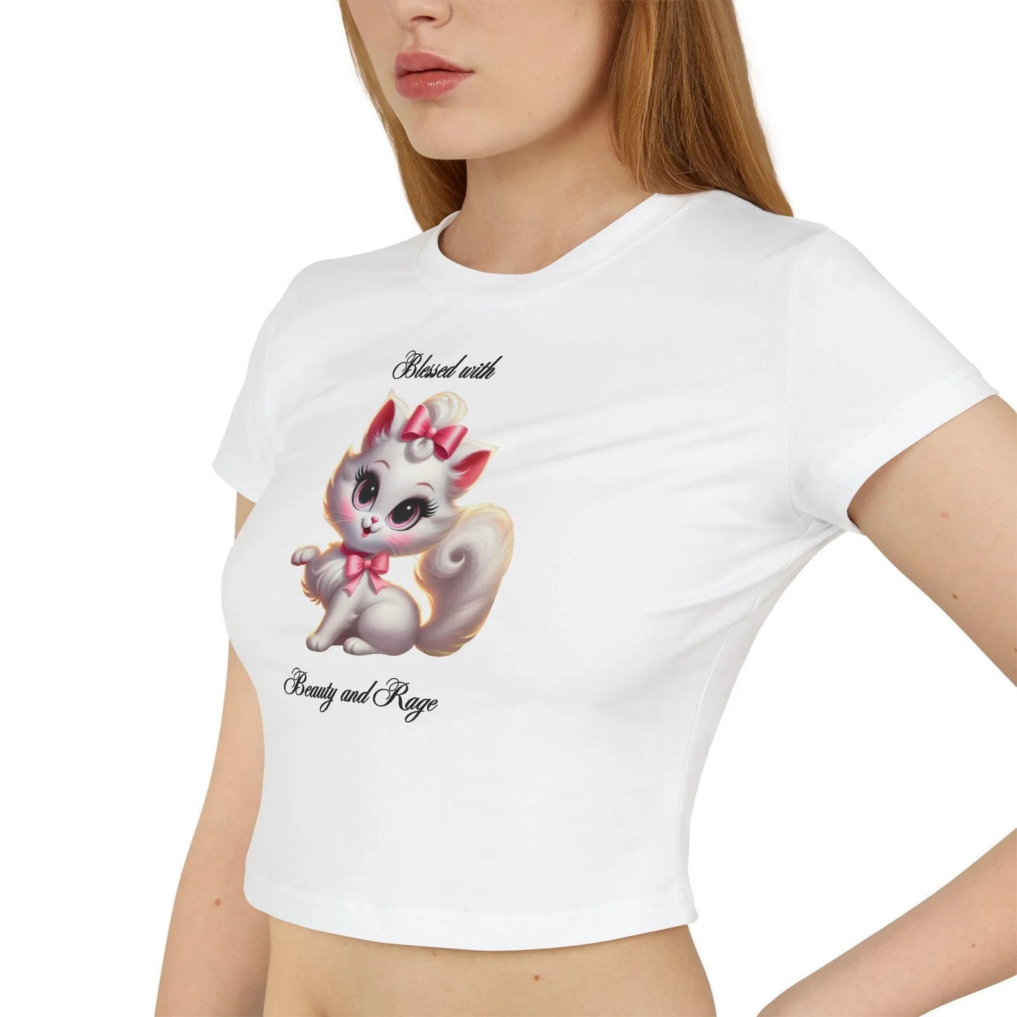 Blessed with Beauty & Rage - Women's Baby Tee 🐱 😈 - Whippie's