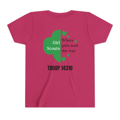 Personalized Girl Scout Trefoil Troop Tee | Girls Lead the Way -Youth