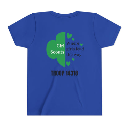Personalized Girl Scout Trefoil Troop Tee | Girls Lead the Way -Youth