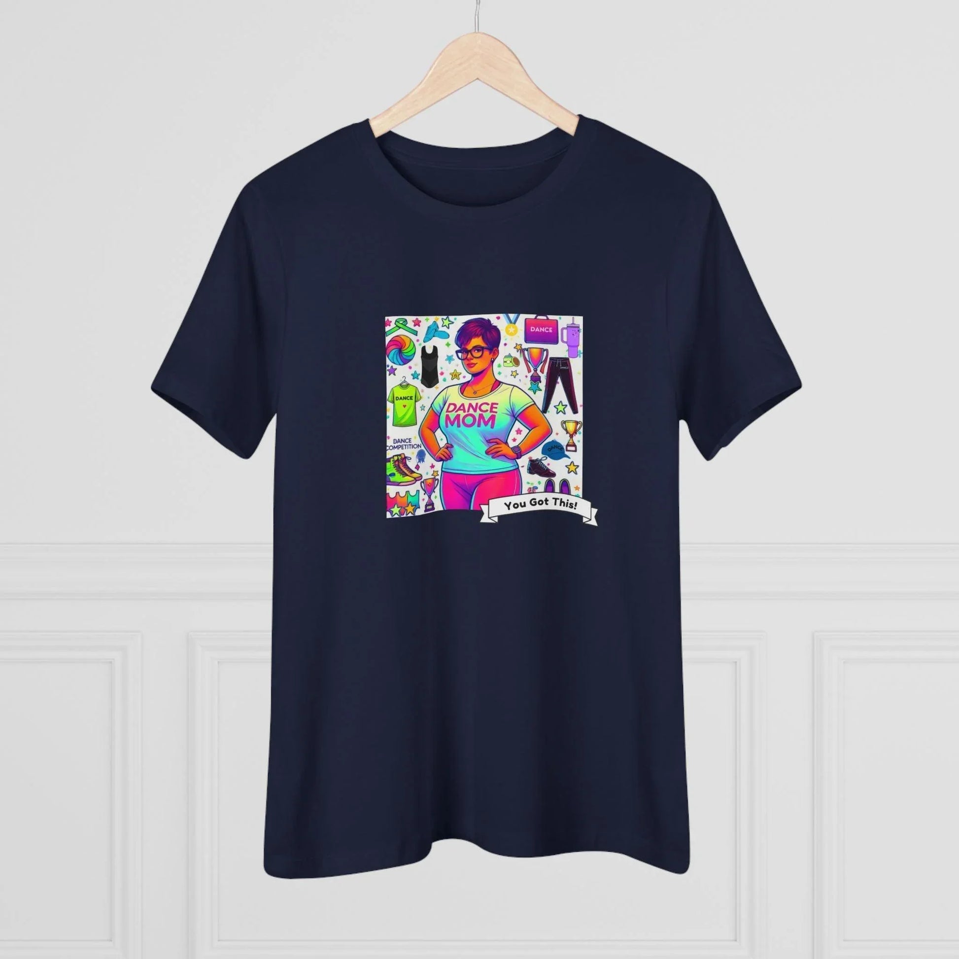 Dance Mom: "You've Got This" - Brunette with Glasses Mom - Short Hair - Boy Dancer - Women's Softsyle Tee - Whippie's