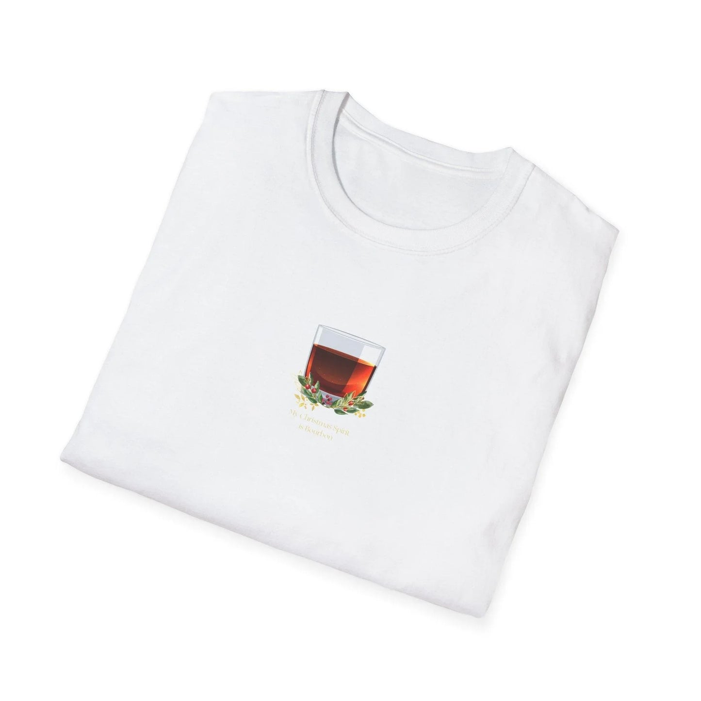 My Christmas Spirit is Bourbon 🥃🎄 - Unisex Softstyle T-shirt - Whippie's