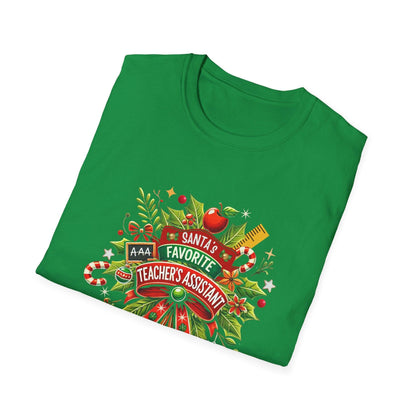 Santa's Favorite Teacher's Assistant - Spreading Holiday Cheer in the Classroom! 🎅🎄 Unisex Tee 🍎🎅 - Whippie's