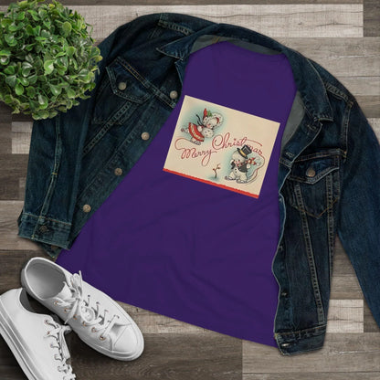 Merry Christmas Skating Snow Couple - Women's Tee - Whippie's