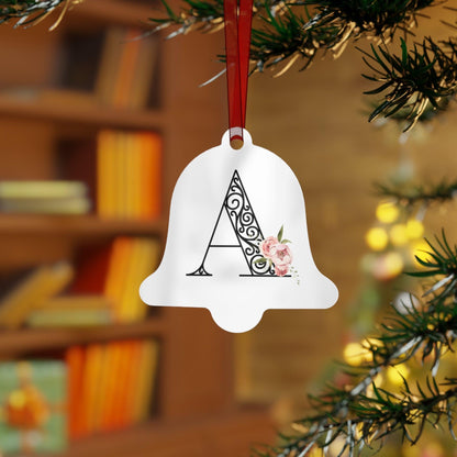 Floral Letters: Letter A - Metal Christmas Ornament - Whippie's