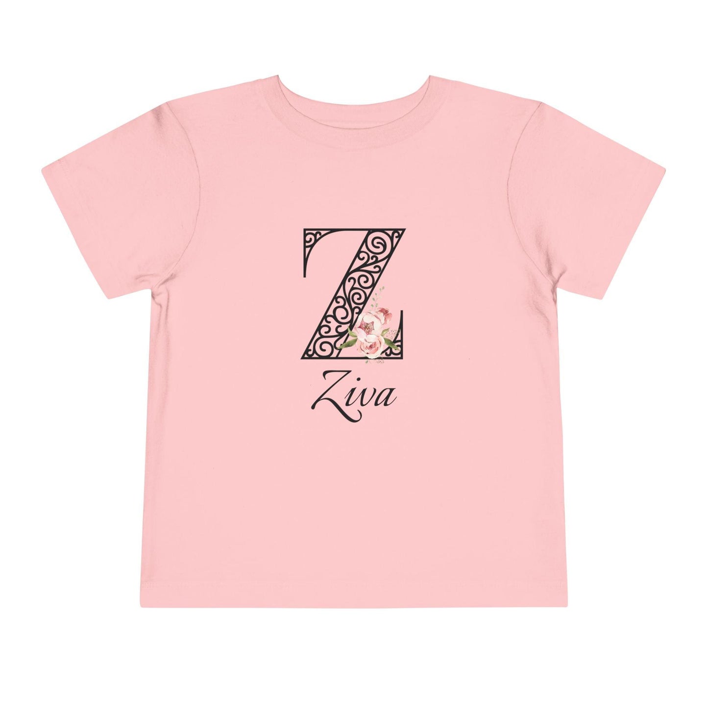 Floral Letter: Letter Z - Peony Toddler Tee - Personalizable - Whippie's