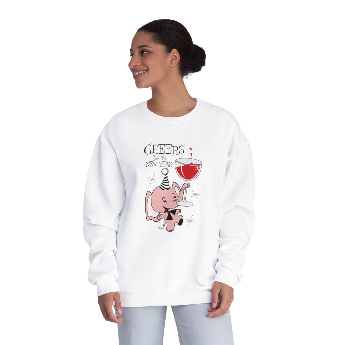 New Year Sweatshirt | Retro Cheers Mid-Century Crewneck