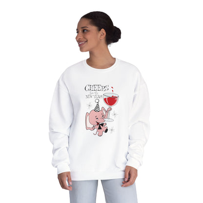 New Year Sweatshirt | Retro Cheers Mid-Century Crewneck