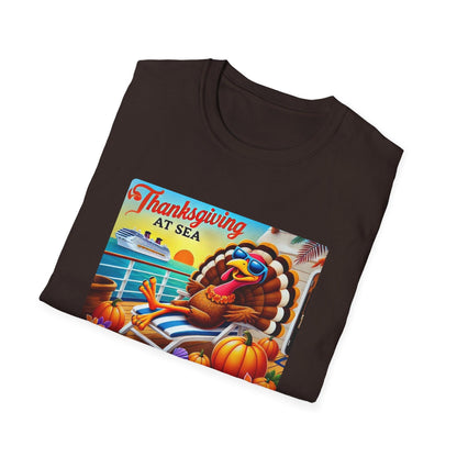 Turkey on Vacation - Gobble 'til You Wobble on the Open Seas! 🦃🚢 Unisex T-Shirt 🍂 - Whippie's