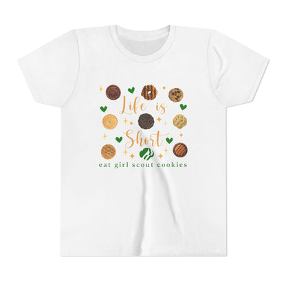 Life is Short, Eat Girl Scout Cookies Tee | Youth (ABC)