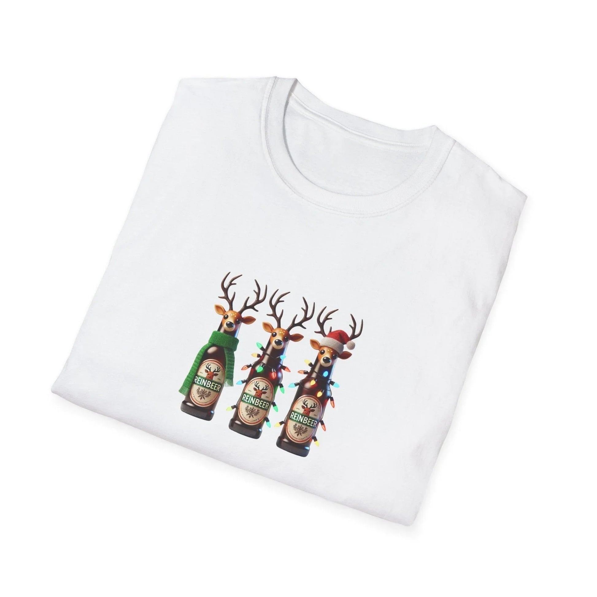 Reinbeer: 'Tis the Season to be Drinking! 🍻🦌🎄 - Unisex Softstyle T-shirt - Whippie's