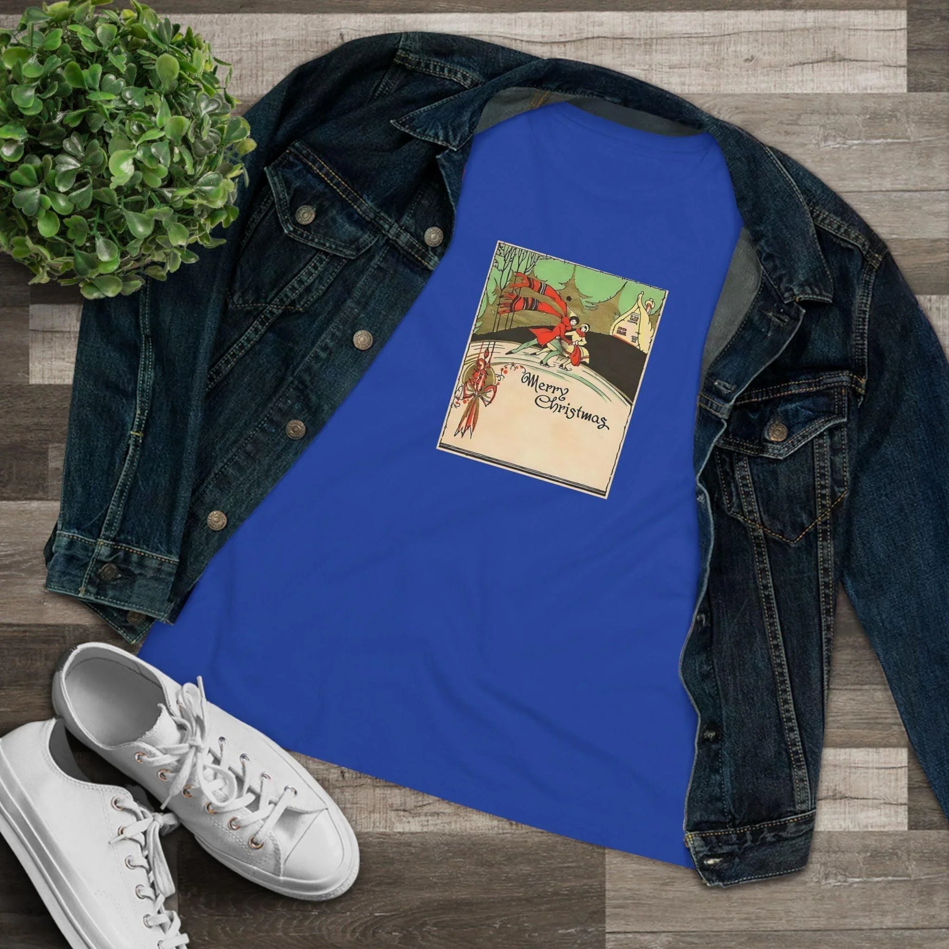 Merry Christmas - Ice Skating Couple - Women's Tee - Whippie's