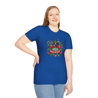 Santa's Favorite Police Officer Tee - Festive & Brave!