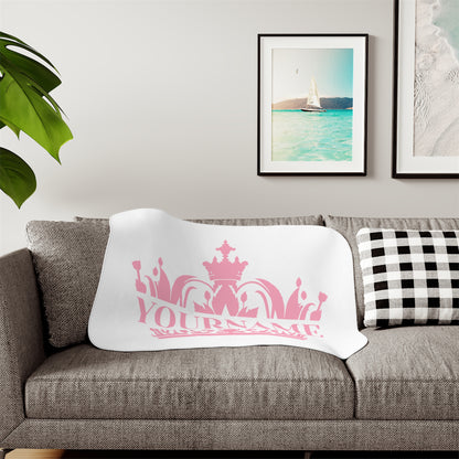 Crown Sherpa Blanket - Snuggle Up in Royal Comfort!  Personalizable