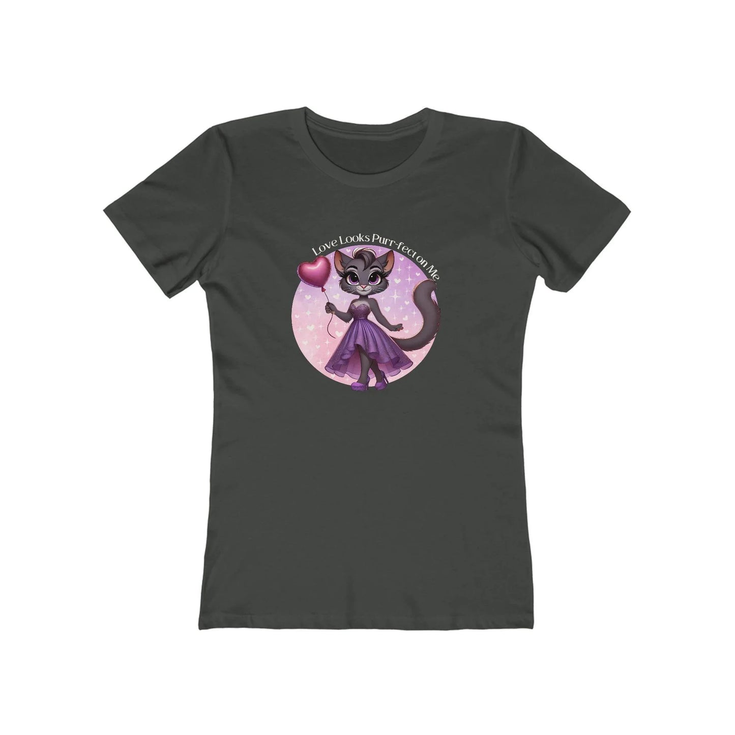 💖 Love Looks Purr-fect on Me 😻 Women's Boyfriend Tee ✨ Feline fine and ready to shine! - Whippie's