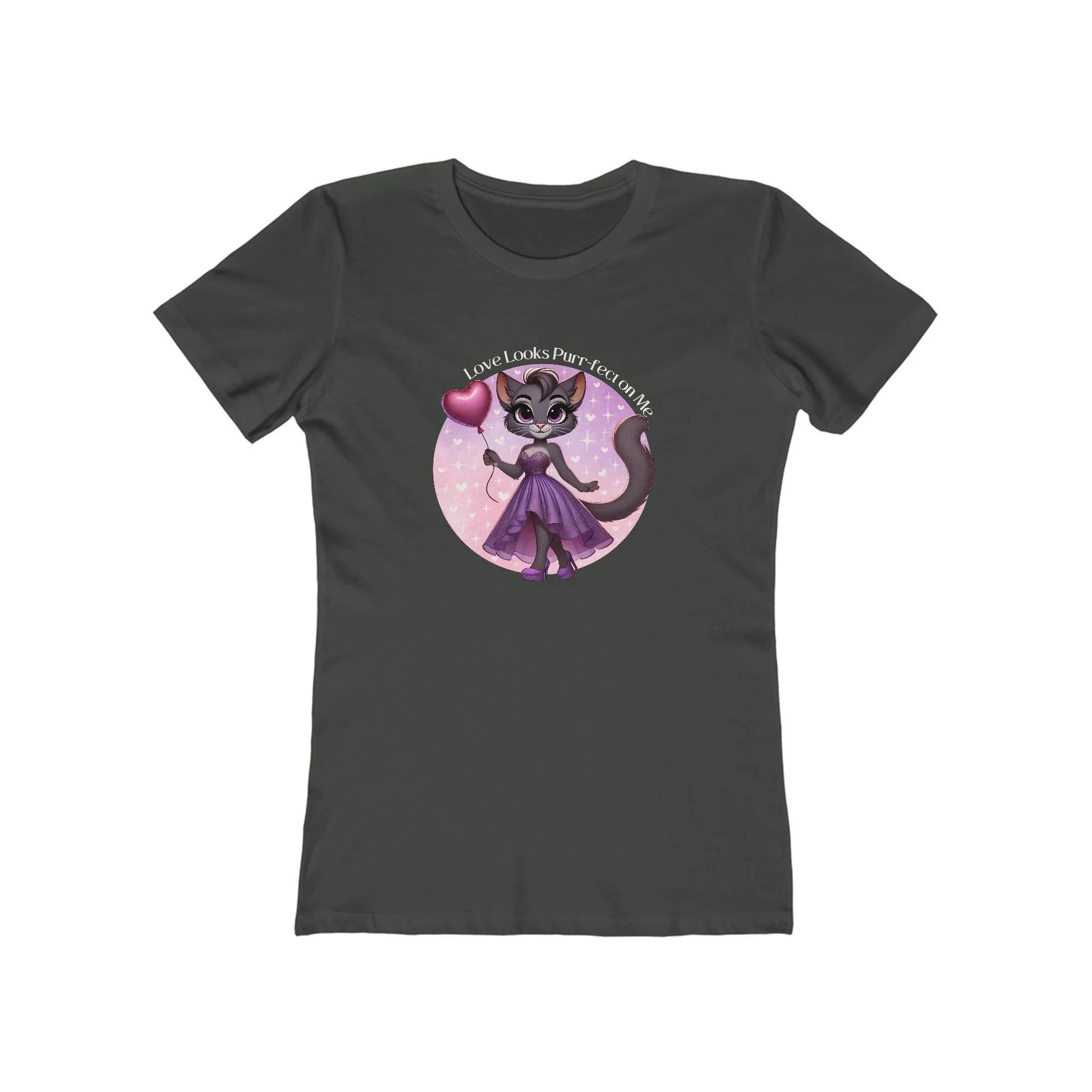💖 Love Looks Purr-fect on Me 😻 Women's Boyfriend Tee ✨ Feline fine and ready to shine! - Whippie's