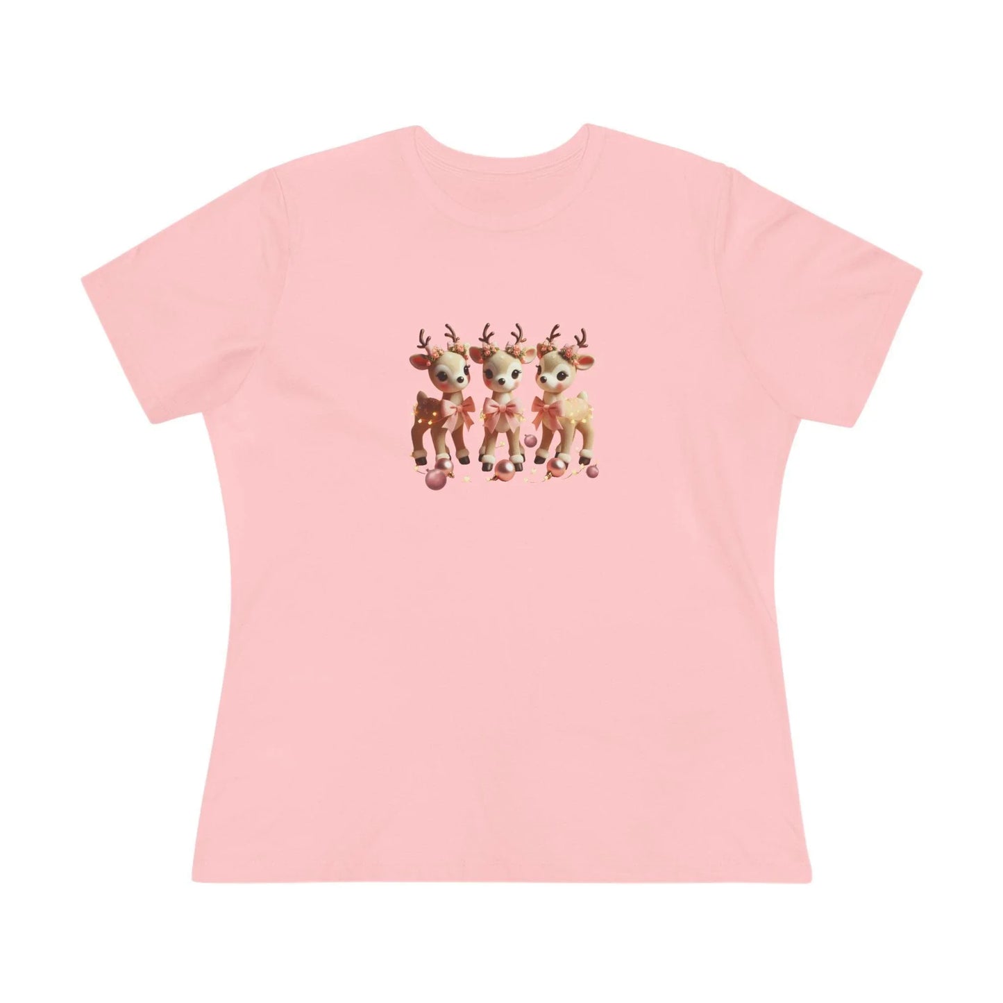 Rose Gold Reindeer Trio Christmas Decor - Women's Softstyle Tee - Whippie's